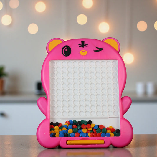 Kids Magnetic Slate Board Toy | Reusable Writing & Drawing Magnetic Slate with Beads | Educational Learning Board for Toddlers & Kids