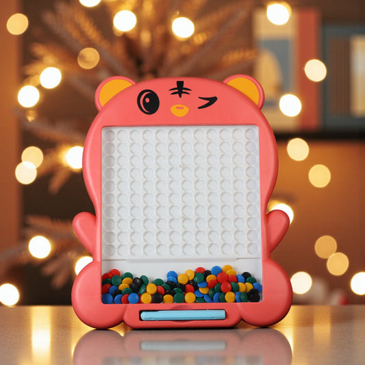 Kids Magnetic Slate Board Toy | Reusable Magnetic Writing & Drawing Slate with Beads | Educational Learning Board for Toddlers & Kids