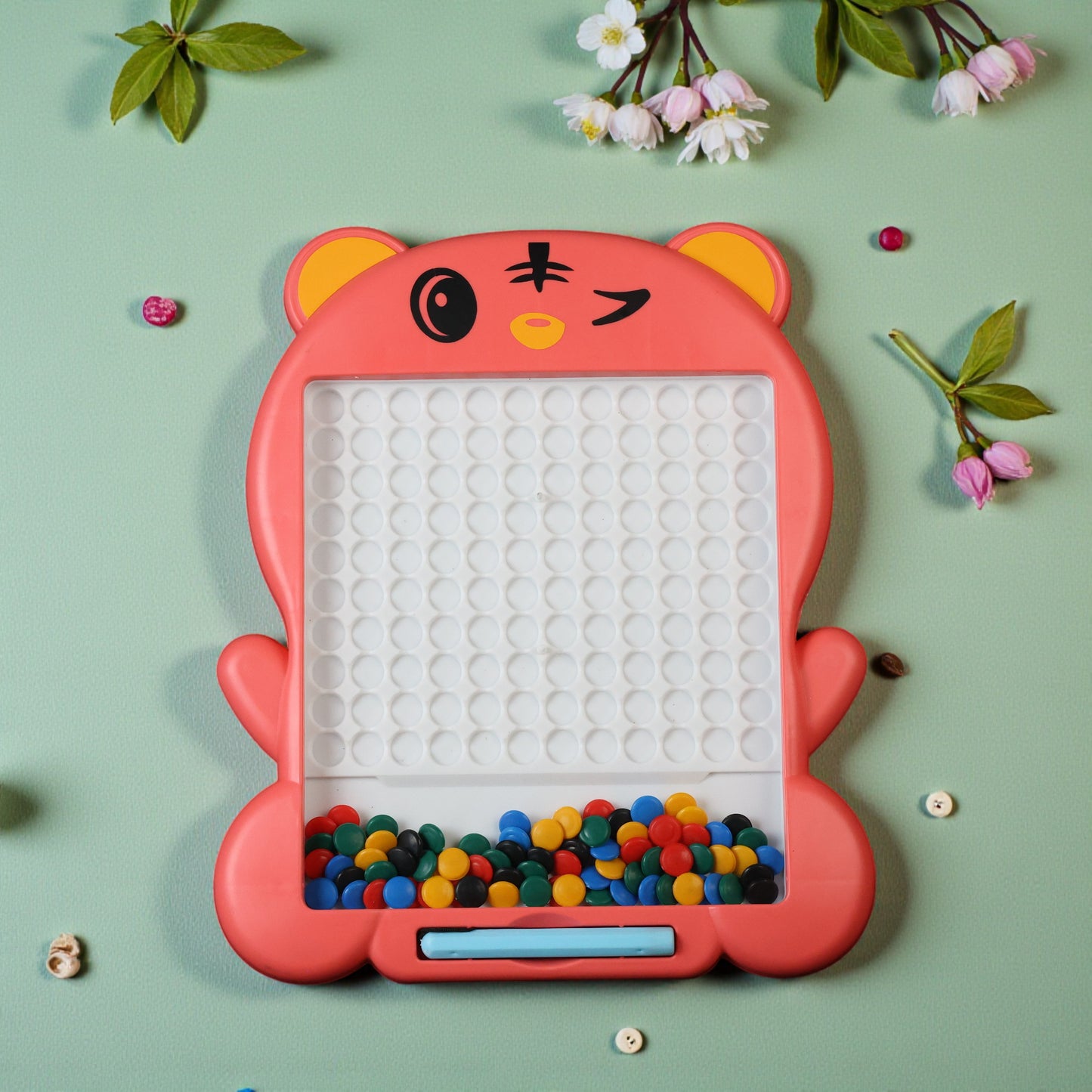 Kids Magnetic Slate Board Toy | Reusable Magnetic Writing & Drawing Slate with Beads | Educational Learning Board for Toddlers & Kids