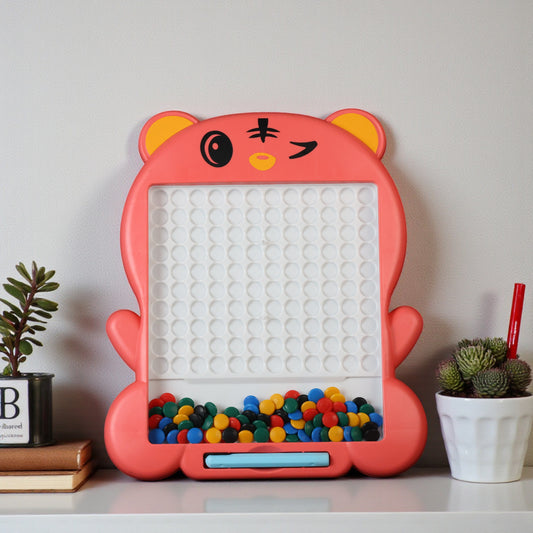 Kids Magnetic Slate Board Toy | Reusable Magnetic Writing & Drawing Slate with Beads | Educational Learning Board for Toddlers & Kids