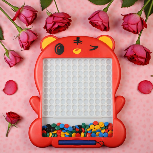 Kids Magnetic Slate Board Toy | Reusable Magnetic Writing & Drawing Slate with Beads | Educational Learning Board for Toddlers & Kids