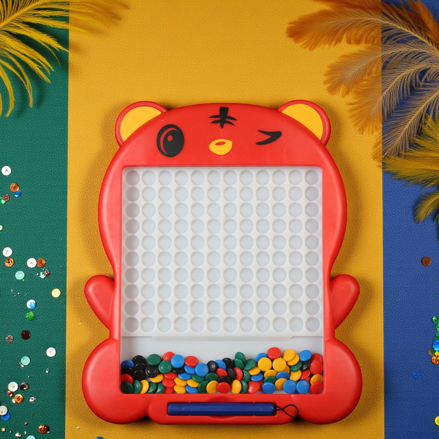 Kids Magnetic Slate Board Toy | Reusable Magnetic Writing & Drawing Slate with Beads | Educational Learning Board for Toddlers & Kids