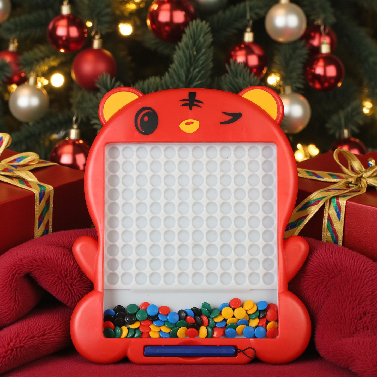 Kids Magnetic Slate Board Toy | Reusable Magnetic Writing & Drawing Slate with Beads | Educational Learning Board for Toddlers & Kids