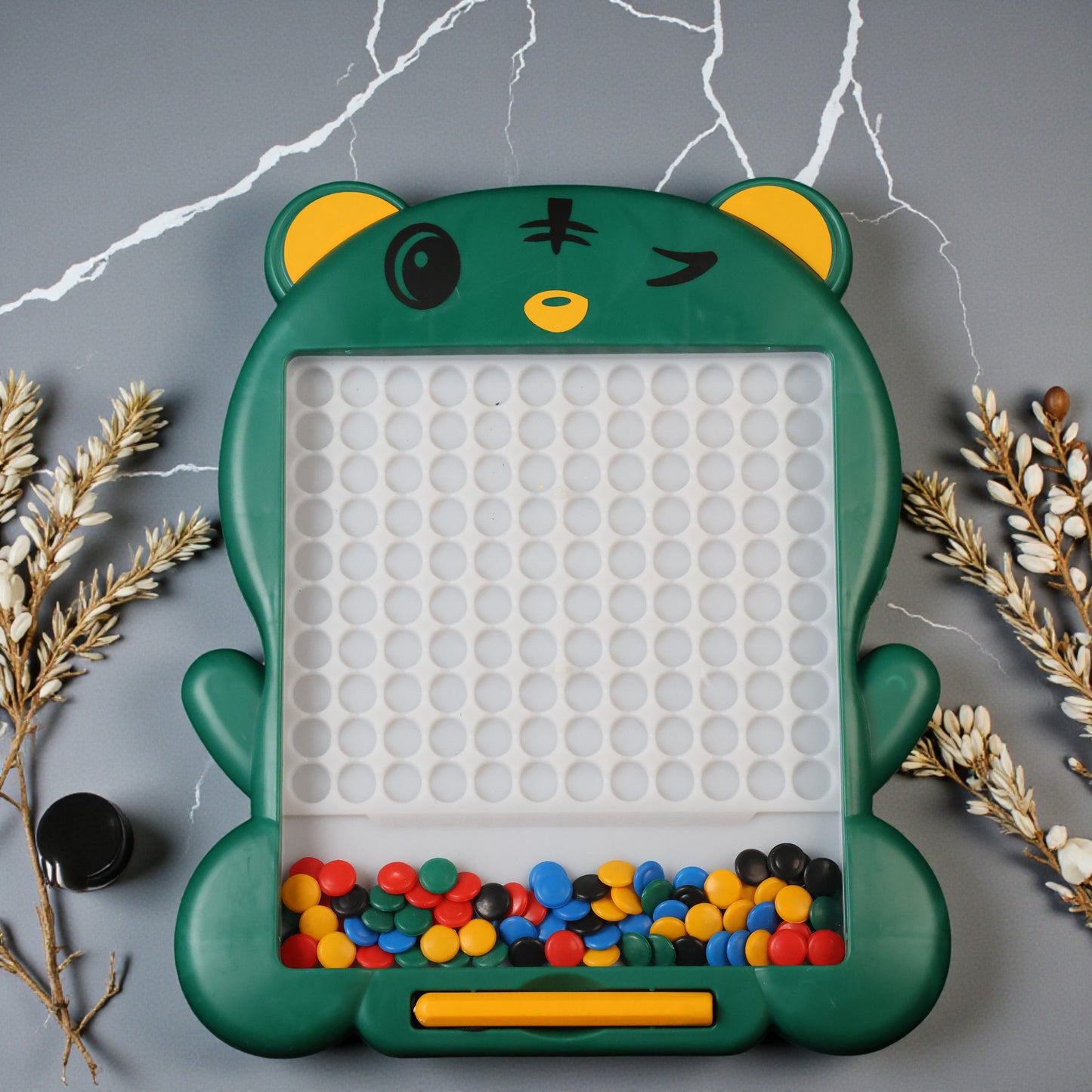 Kids Magnetic Slate Board Toy | Reusable Magnetic Writing & Drawing Slate with Beads | Educational Learning Board for Toddlers & Kids