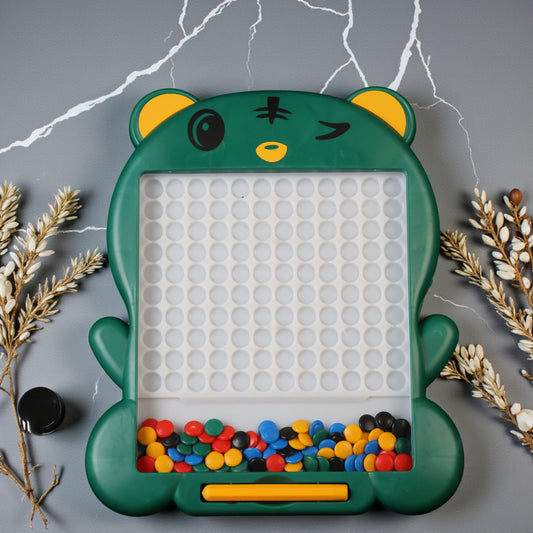 Kids Magnetic Slate Board Toy | Reusable Magnetic Writing & Drawing Slate with Beads | Educational Learning Board for Toddlers & Kids