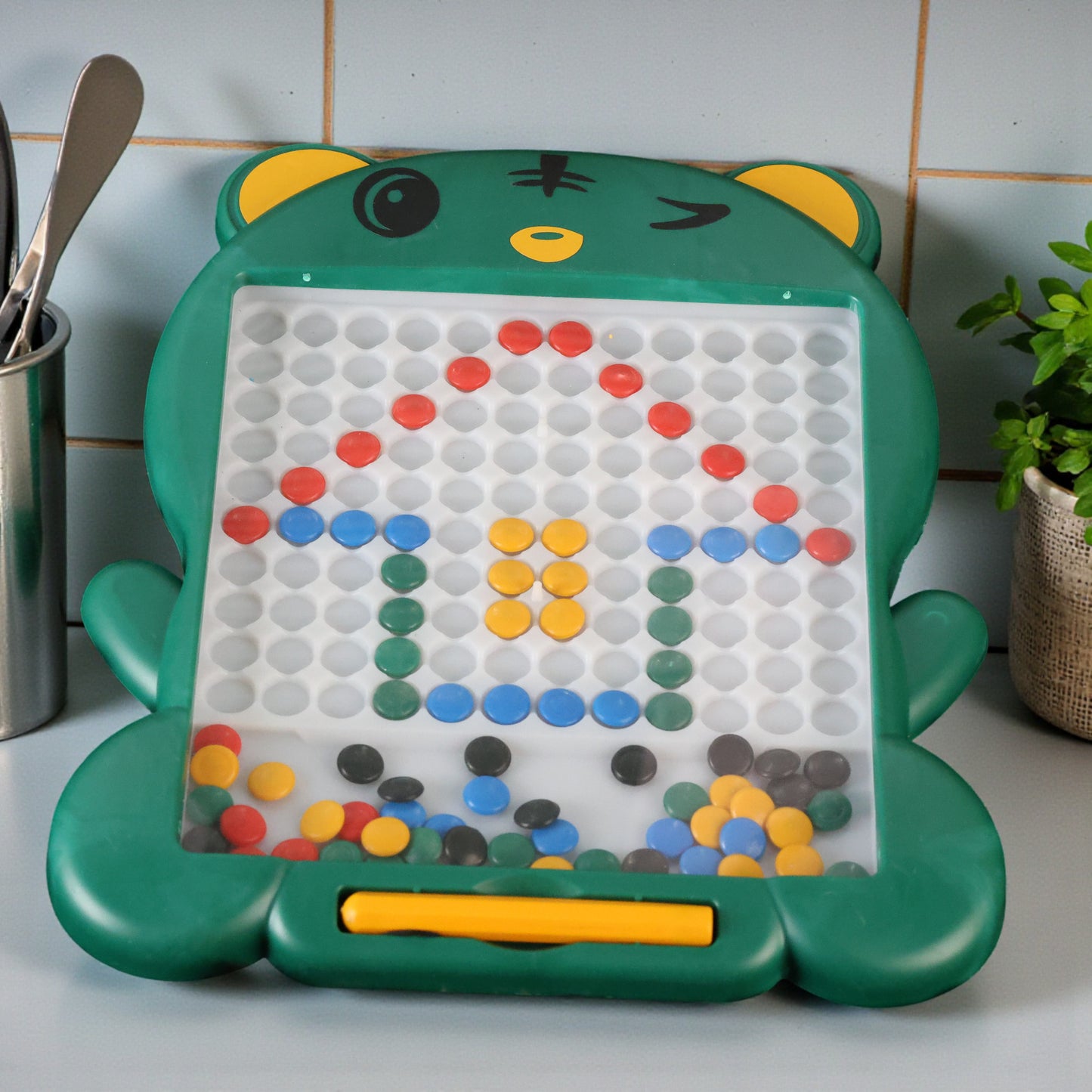 Kids Magnetic Slate Board Toy | Reusable Magnetic Writing & Drawing Slate with Beads | Educational Learning Board for Toddlers & Kids
