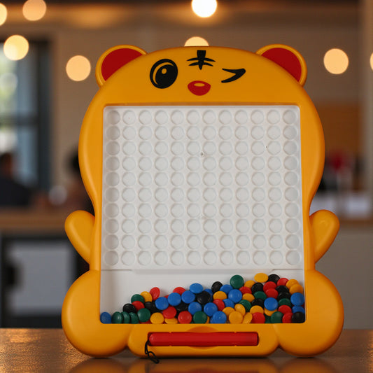 Kids Magnetic Slate Board Toy | Reusable Magnetic Writing & Drawing Slate with Beads | Educational Learning Toy for Toddlers & Kids