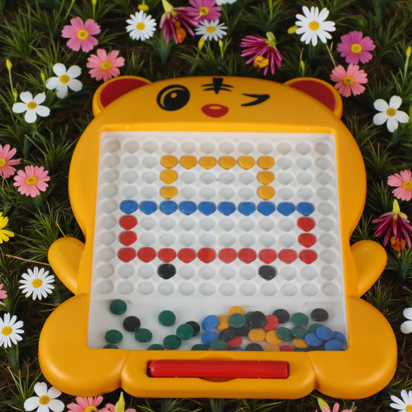 Kids Magnetic Slate Board Toy | Reusable Magnetic Writing & Drawing Slate with Beads | Educational Learning Toy for Toddlers & Kids