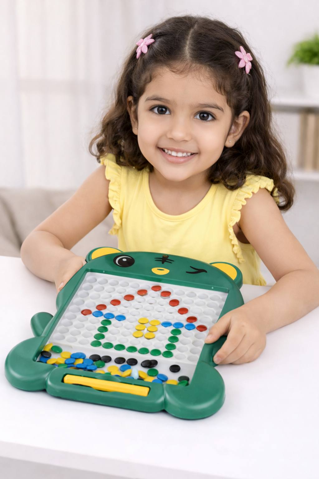 Kids Magnetic Slate Board Toy | Reusable Magnetic Writing & Drawing Slate with Beads | Educational Learning Board for Toddlers & Kids